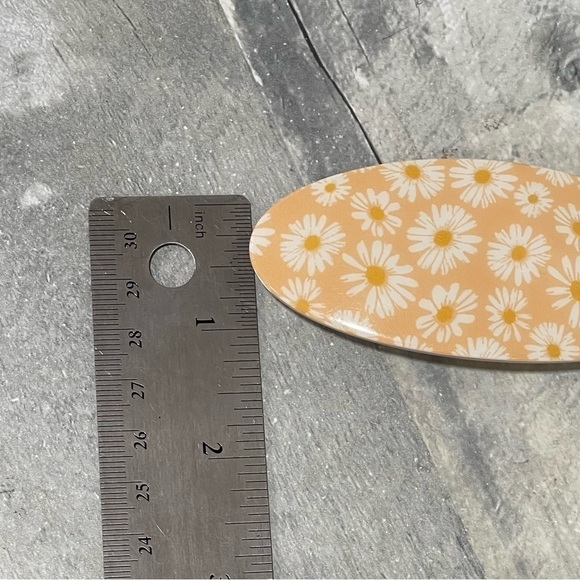 ALEXANDRE DE PARIS DAISY OVAL BARRETTE IN ORANGE $78 - Picture 7 of 8